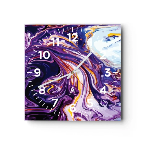 Falióra, Óra - A tér behajtása lila színben - 30x30 cm