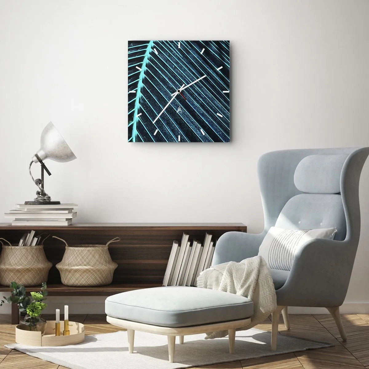 Falióra, Óra - A zöld textúrája - 40x40 cm