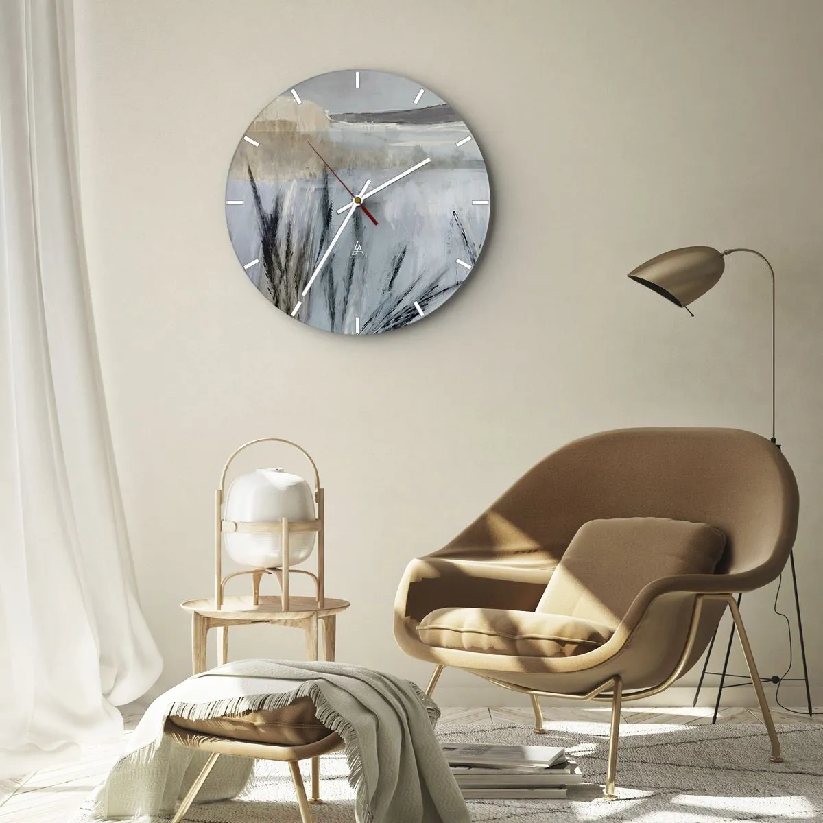 Falióra, Óra - Téli mezők - 40x40 cm