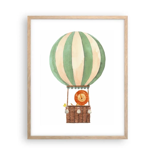 Poszter világos tölgy keretben - Leon utazásai - 40x50 cm