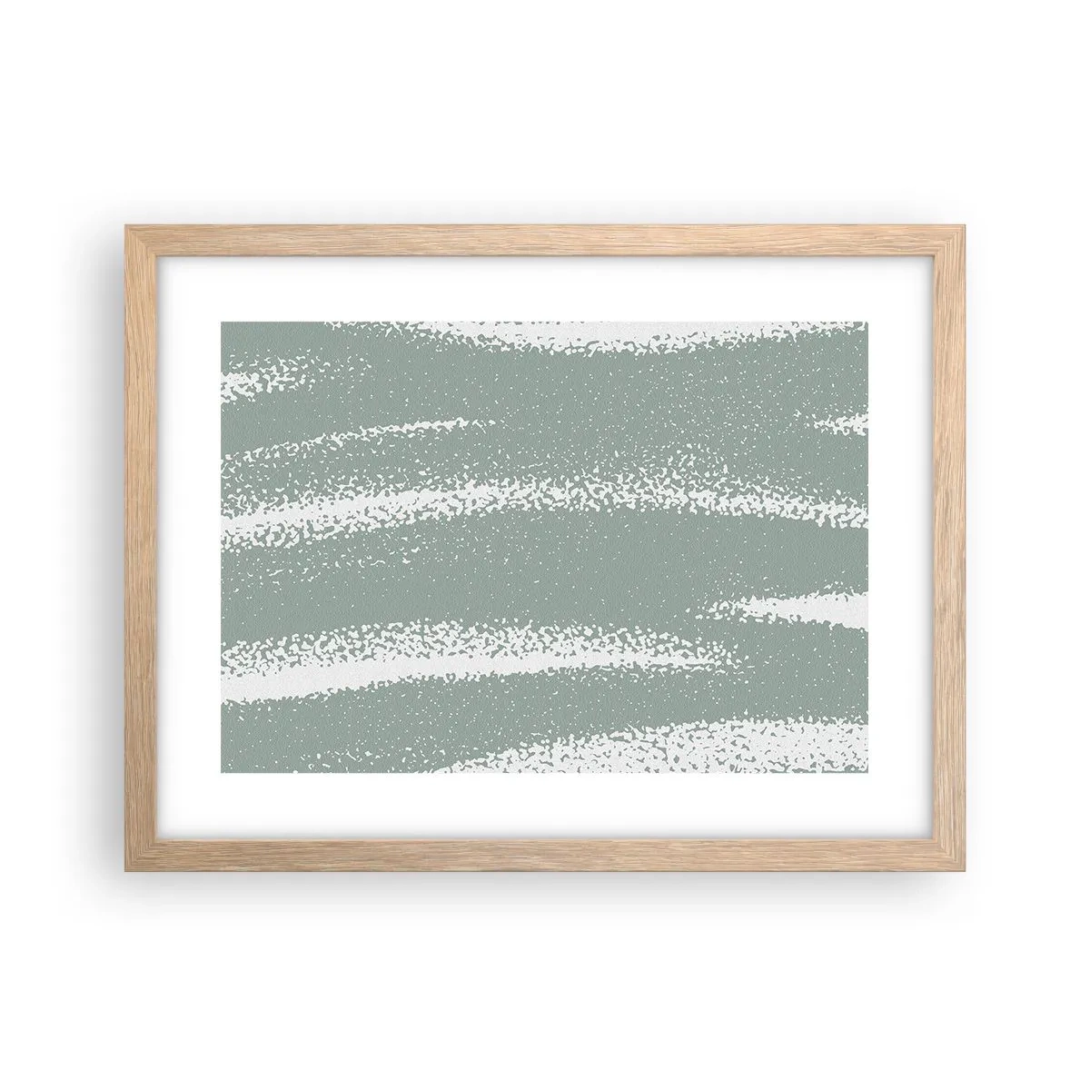 Poszter világos tölgy keretben - Absztrakció téli hangulatban - 40x30 cm