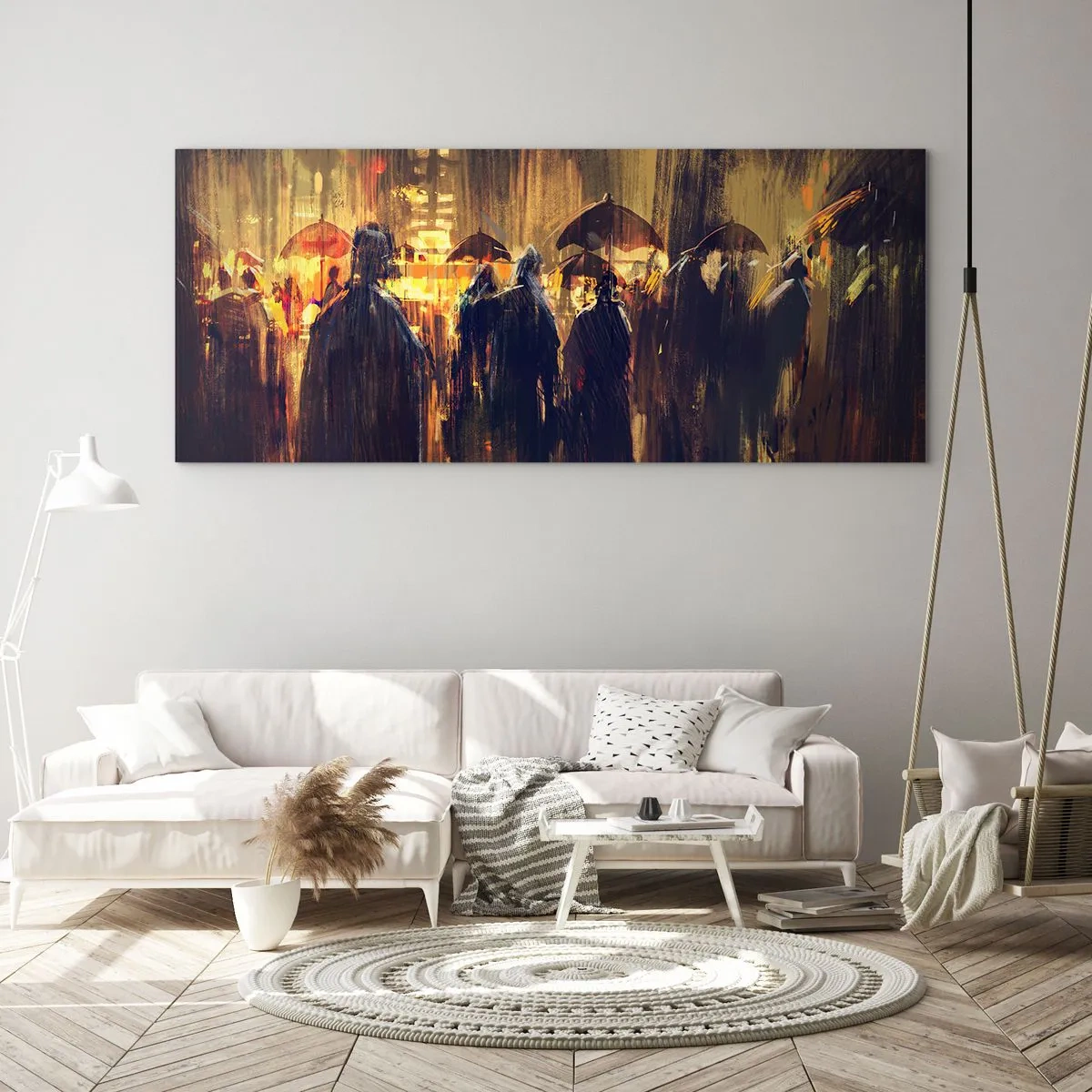 Üveg kép - Az eső imádói - 100x40 cm