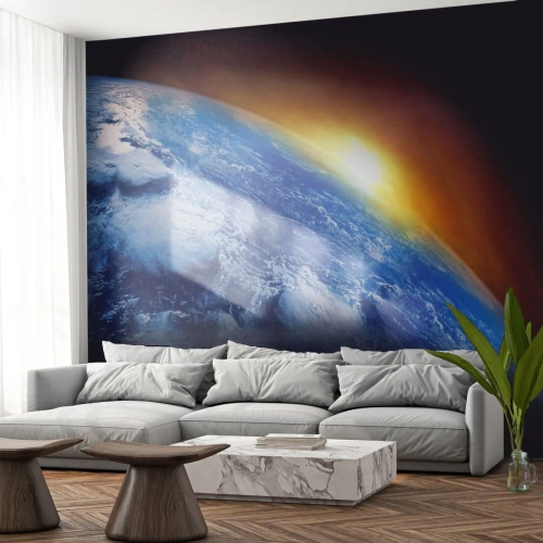 Fotótapéta Premium Canvas - Napkelte a kék bolygó felett - Absztrakció, 3D, Világegyetem - 250x175 cm