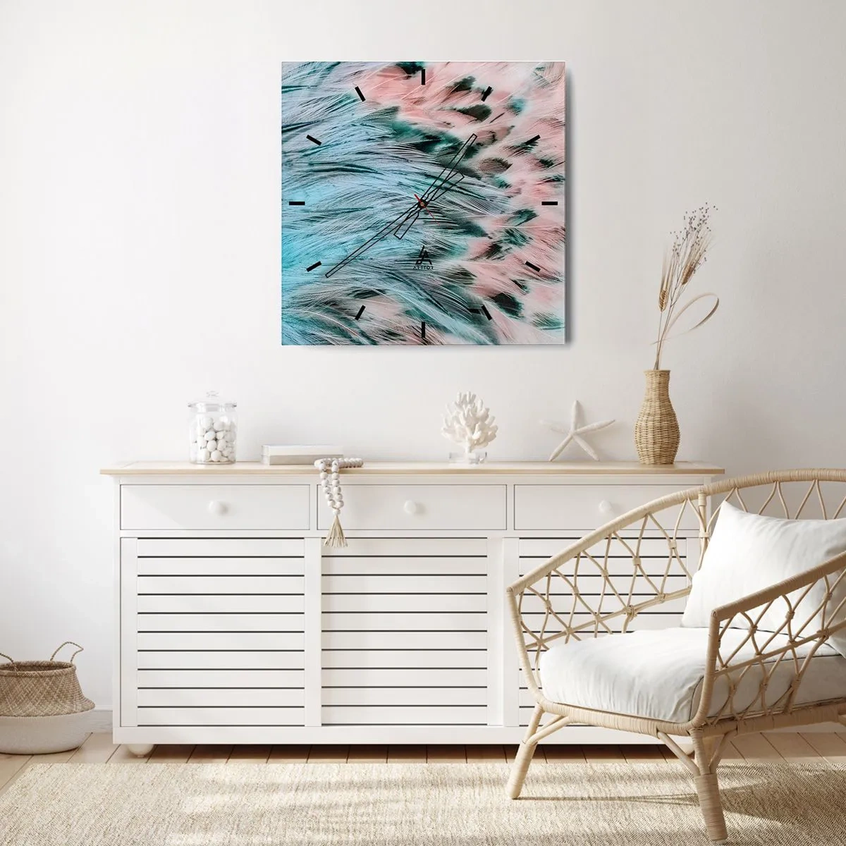 Falióra, Óra - Zafír rózsaszín pehely - 40x40 cm