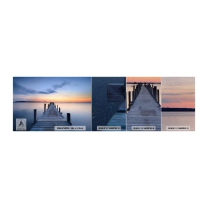 Fotótapéta Minta Premium Sand - A derűs szürkület nyugalma - Tájkép, öböl, Fa híd - 100x30 cm