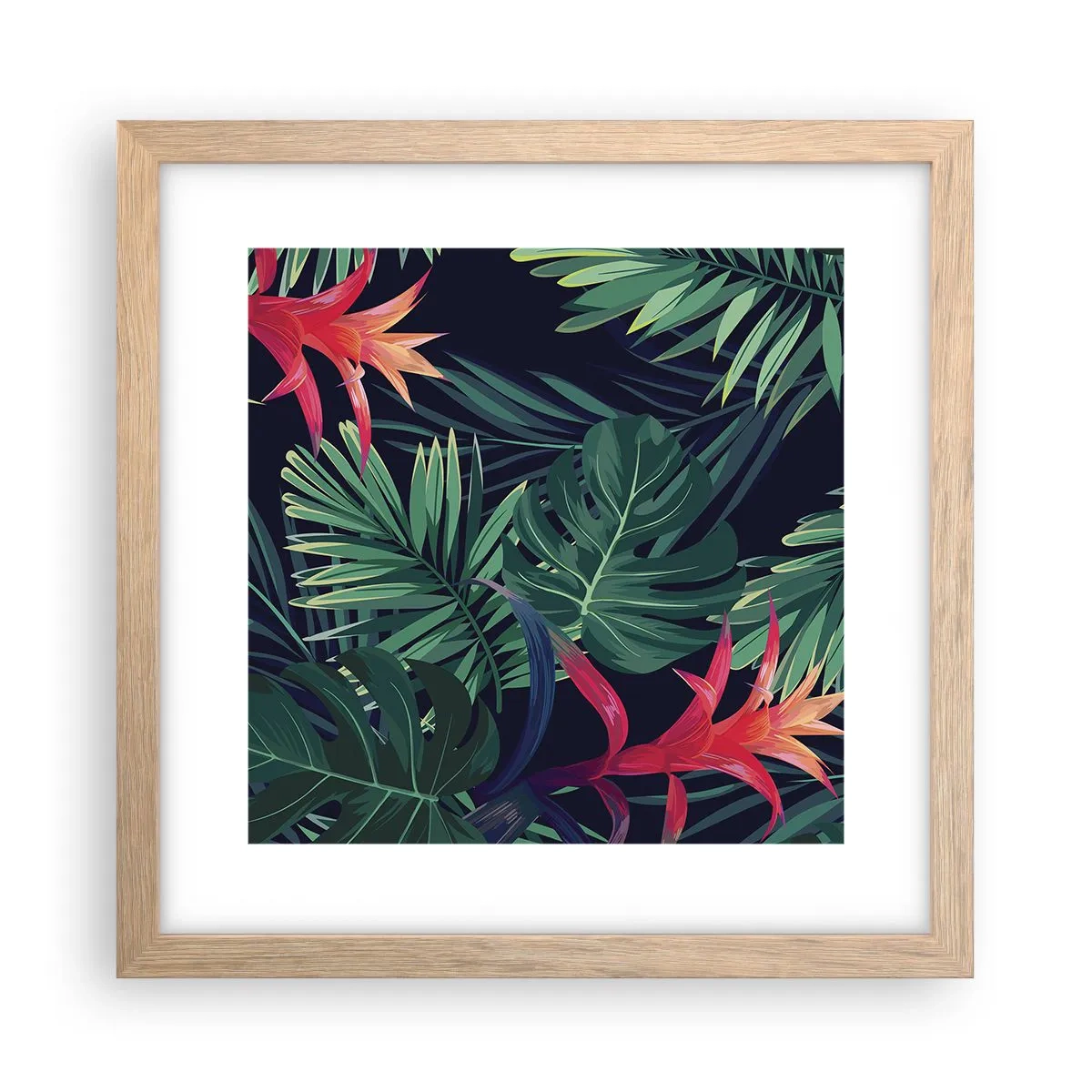 Poszter világos tölgy keretben - Zölden égni - 30x30 cm