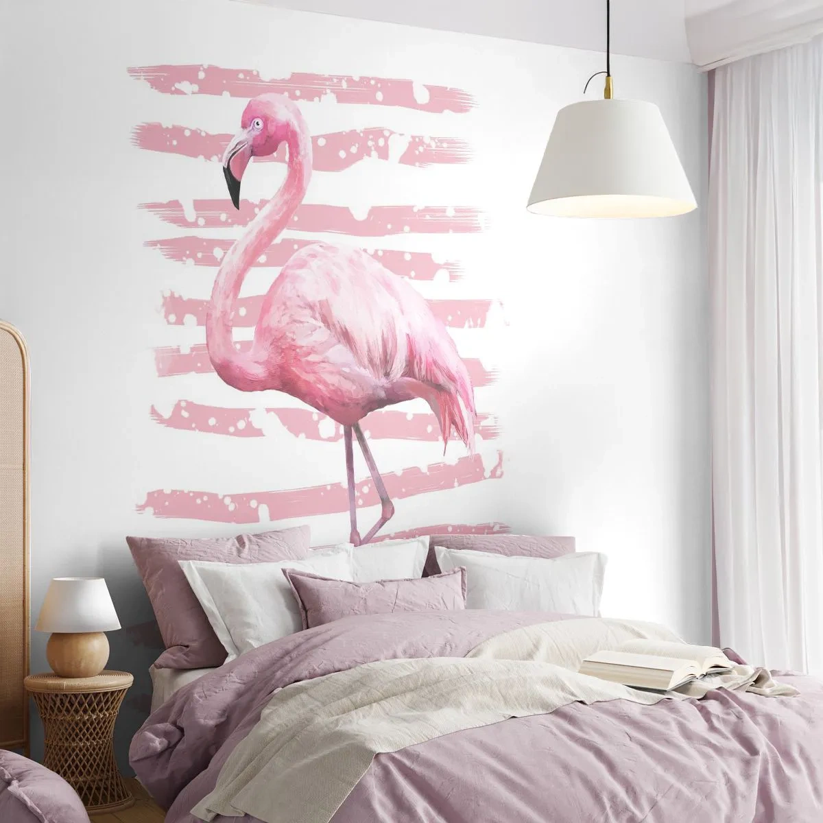 Fotótapéta Premium Sand - Méltósággal, bár rózsaszínben - Flamingó, Madár, Darab - 100x70 cm