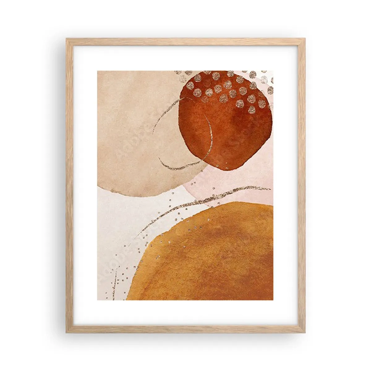 Poszter világos tölgy keretben - Gömbölyűség és mozgás - 40x50 cm