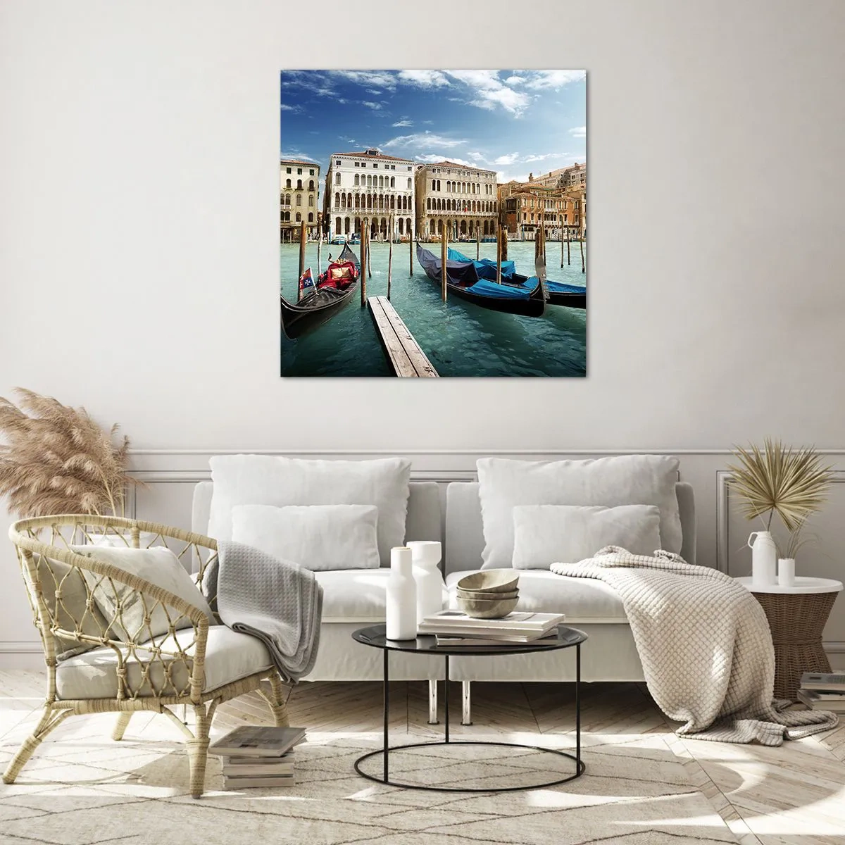 Üveg kép - Paloták kékben - 40x40 cm