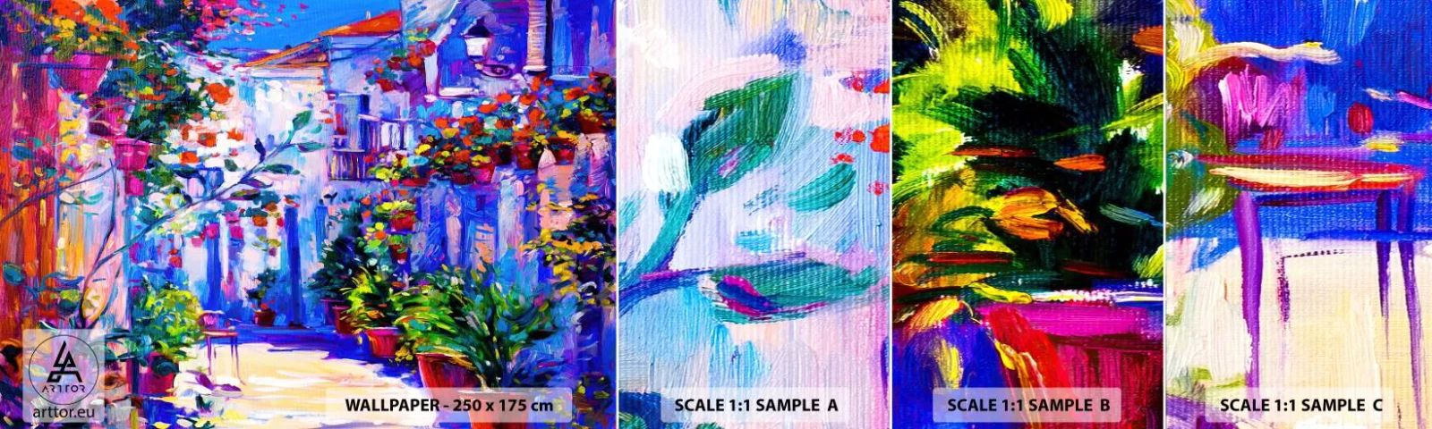 Fotótapéta Minta Standard Eco - Impresszió - olasz kis utca - Város, Építészet, Olaszország - 100x30 cm