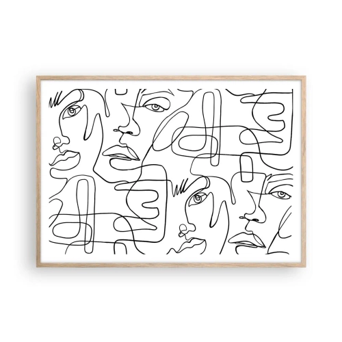 Poszter világos tölgy keretben - Összegabalyodott érzelmekben - 100x70 cm