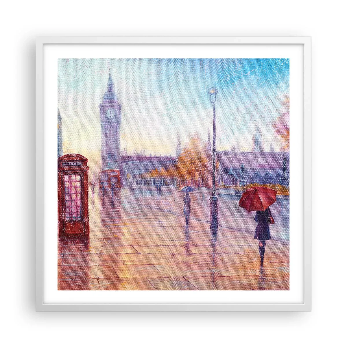 Poszter fekete keretben -  Őszi nap Londonban - 60x60 cm