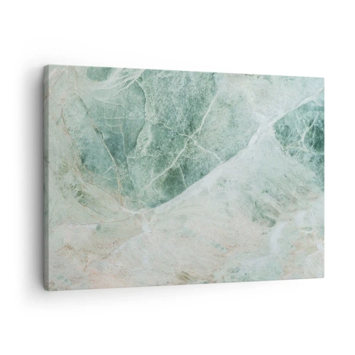 Vászonkép - Zöld márvány finom fehér erekkel - 70x50cm - A kő nemes hűvössége - Modern fali dekoráció nappalihoz és hálószobához ARTTOR