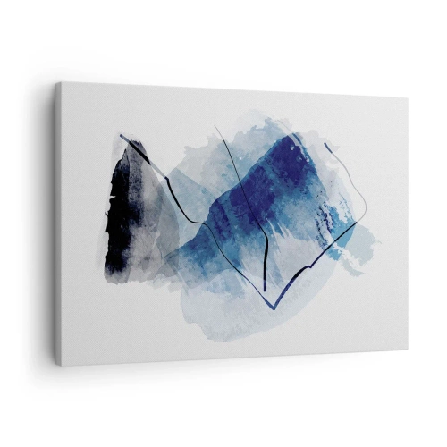 Vászonkép - Absztrakt formák kék árnyalatokban, finom vonalakkal - 70x50cm - Jéghegy - Modern fali dekoráció nappalihoz és hálószobához ARTTOR