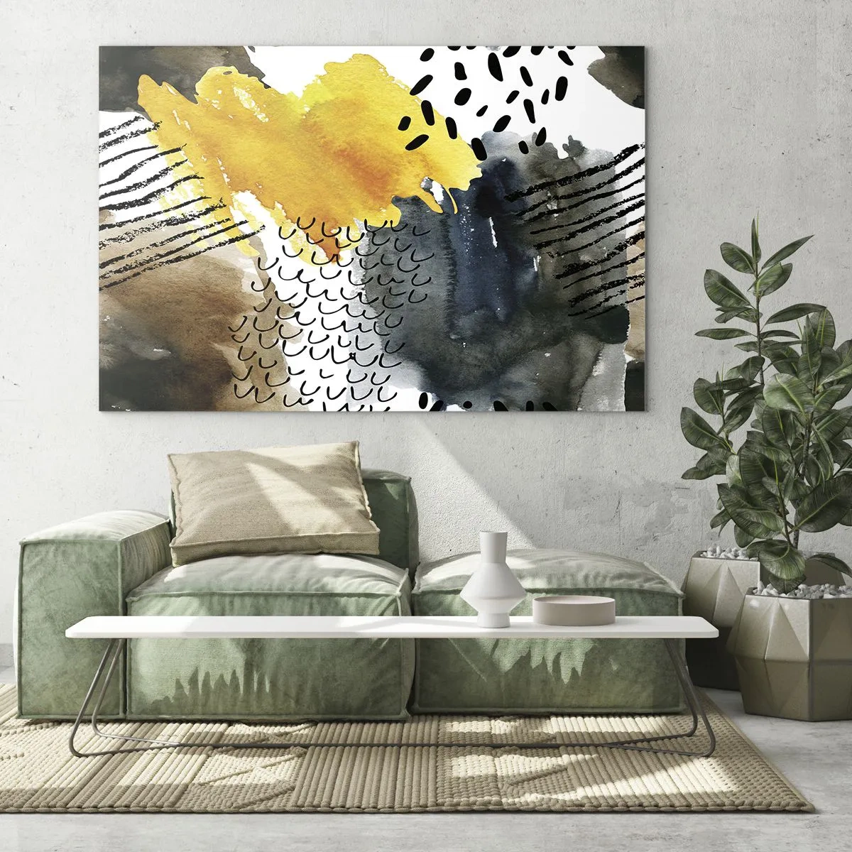 Üveg kép - Az elemek találkozása - 120x80 cm