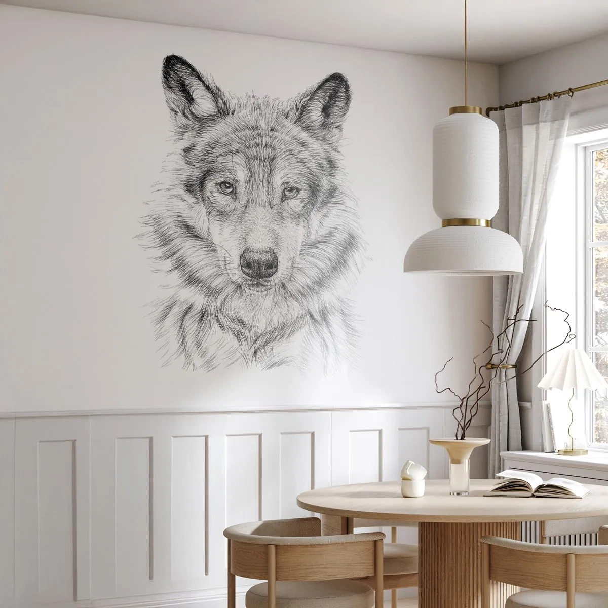 Fotótapéta Standard Eco - Született vezető - Farkas, Vázlat, skandináv - 200x140 cm