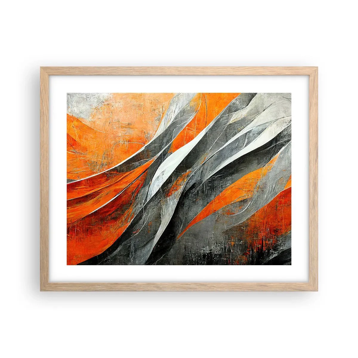 Poszter világos tölgy keretben - Hőség és hideg - 50x40 cm