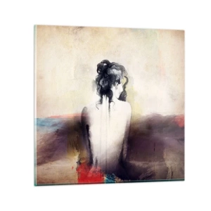 Üveg kép - Sima vonalak, ovális formák - 70x70 cm