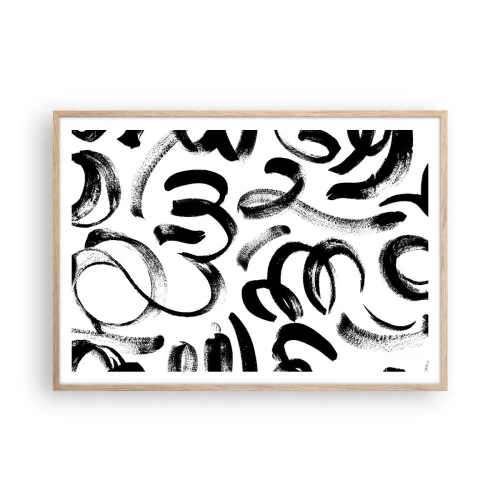 Poszter világos tölgy keretben - Feketén-fehéren - 100x70 cm