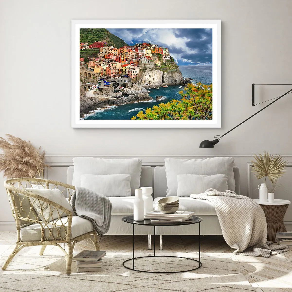 Poszter fekete keretben - Egy csoport a sziklákra simulva - 50x40 cm