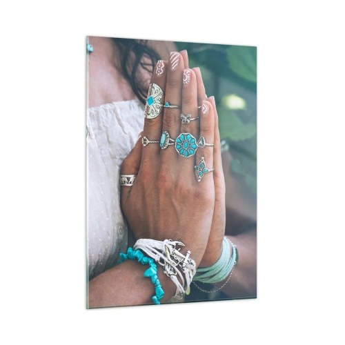 Üveg kép - Üdvözöljük a lét középpontjában - 50x70 cm