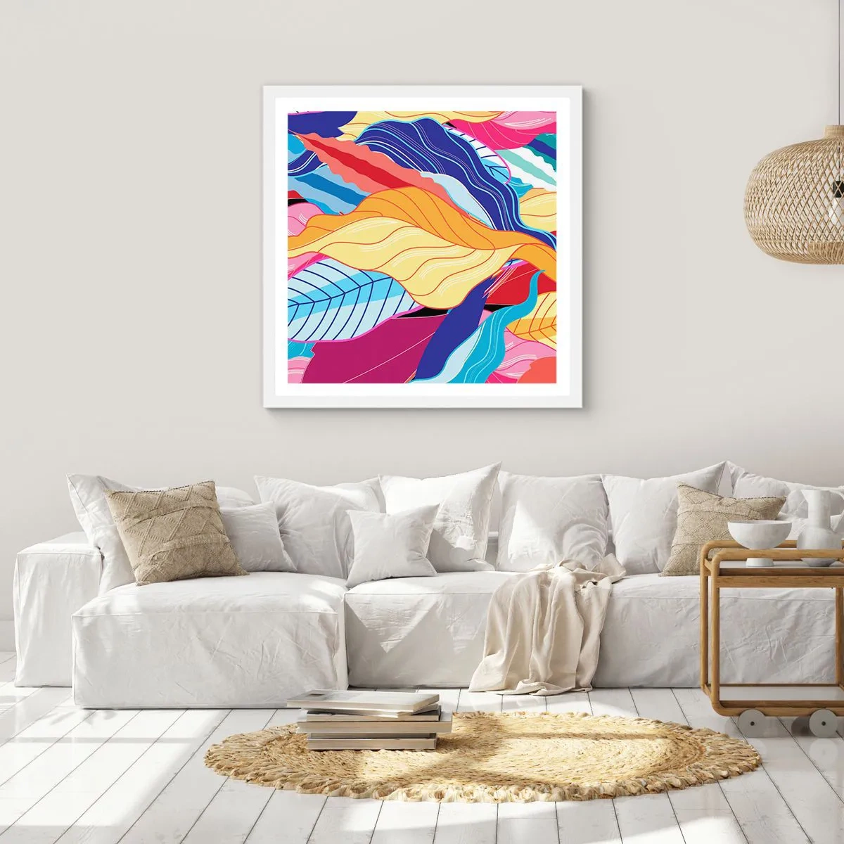 Poszter fekete keretben - Színes rendetlenség - 60x60 cm