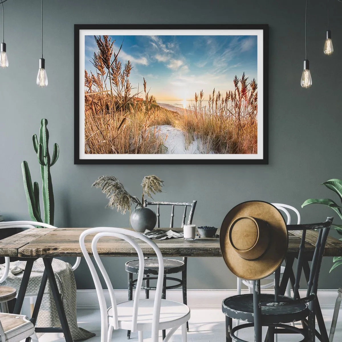 Poszter fehér keretben - Északi strand - 70x50 cm