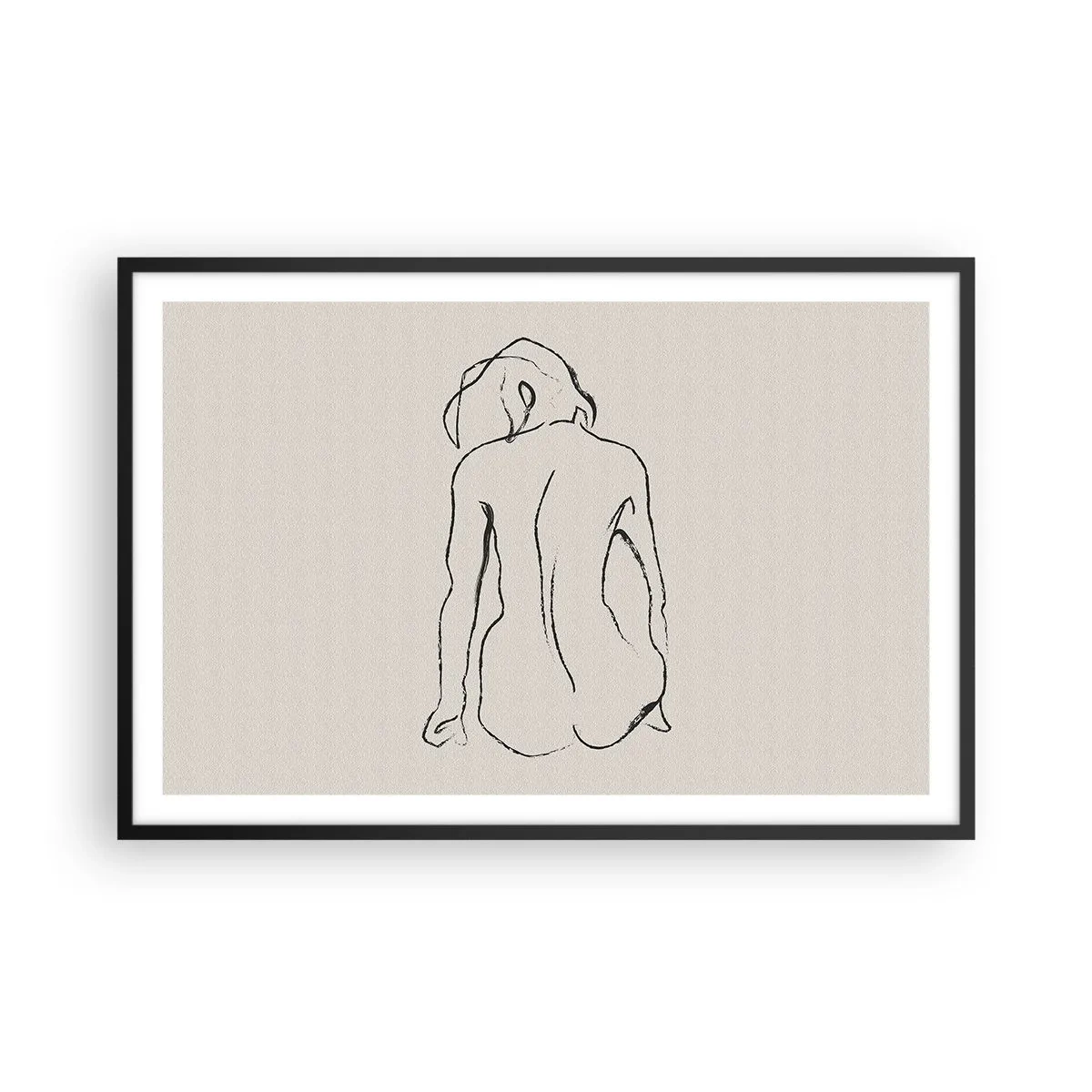 Poszter fehér keretben - Lány meztelenül - 91x61 cm