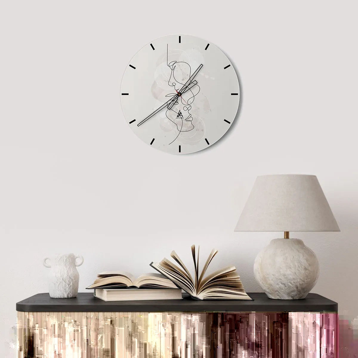 Falióra, Óra - Ölelésbe gabalyodva - 30x30 cm