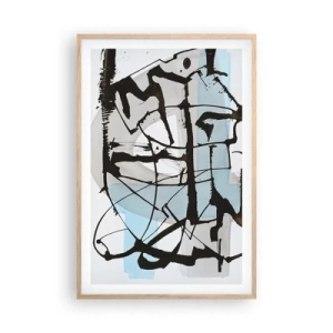 Poszter világos tölgy keretben - Mindennek ellenére kék - 61x91 cm