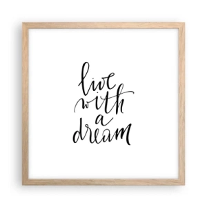 Poszter világos tölgy keretben - Természetesen - 40x40 cm