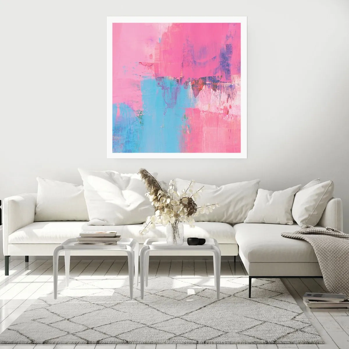Poszter - Rózsaszín, kék és egy csipetnyi fény - 50x50 cm