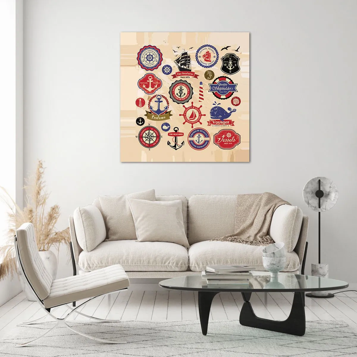 Üveg kép - Vitorlás testvériség - 70x70 cm