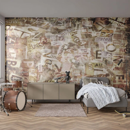 Fotótapéta Standard Eco - Betűkkel egyesítem a fecsegést - Falfirkálás, Falfestmény, Darab - 300x210 cm