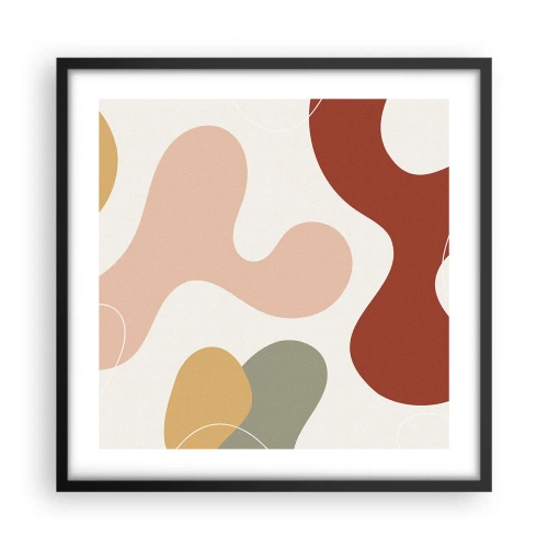 Poszter fehér keretben - Pöttyök vagy hullámok? - 50x50 cm