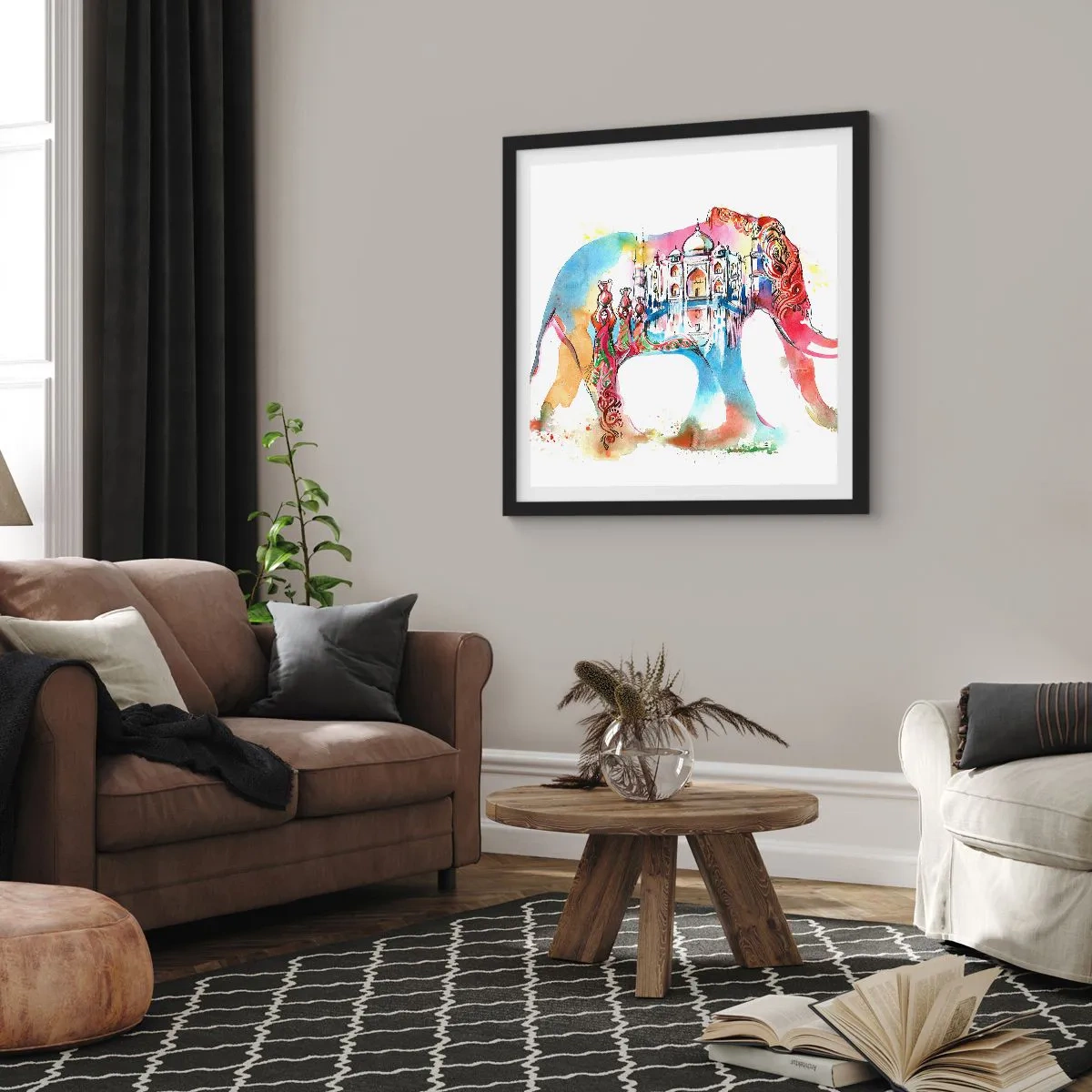 Poszter fehér keretben - India - a szerelem aurája - 40x40 cm