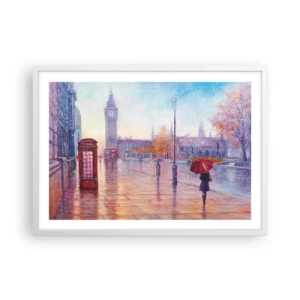 Poszter fekete keretben -  Őszi nap Londonban - 70x50 cm