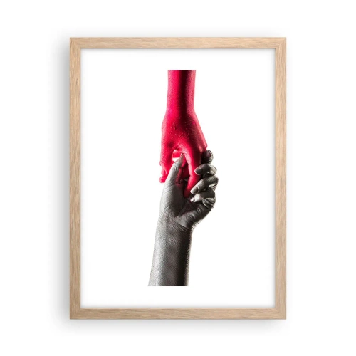 Poszter világos tölgy keretben - Együtt, bár mások - 30x40 cm