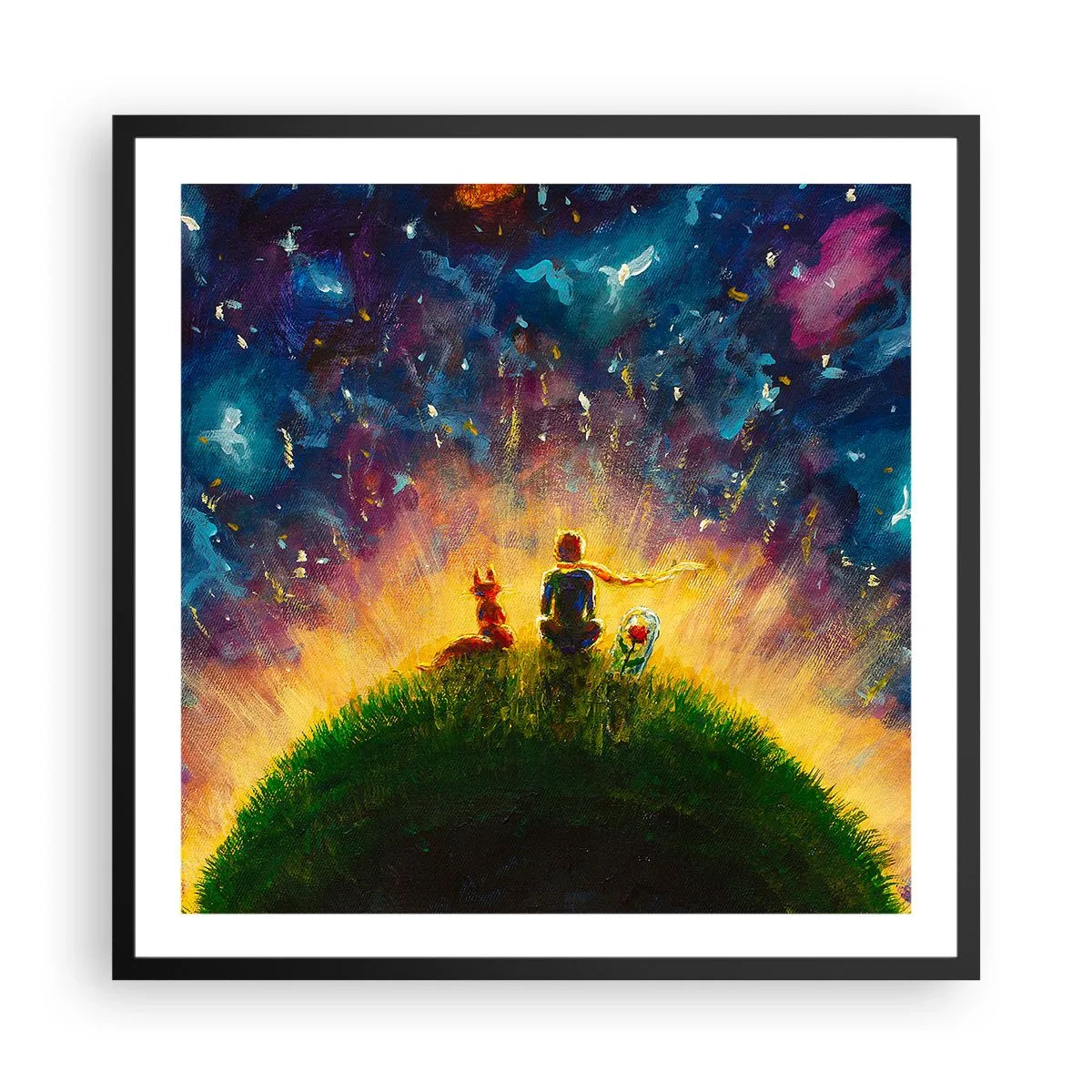 Poszter fehér keretben - Szerelem és barátság – az egész világ - 60x60 cm