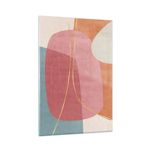 Üveg kép - Pasztell kompozíció aranyszálakkal - 80x120 cm