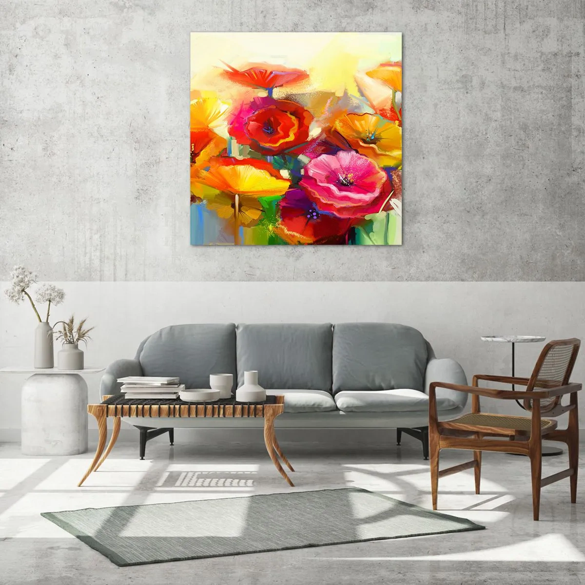 Üveg kép - Nem csak piros - 40x40 cm