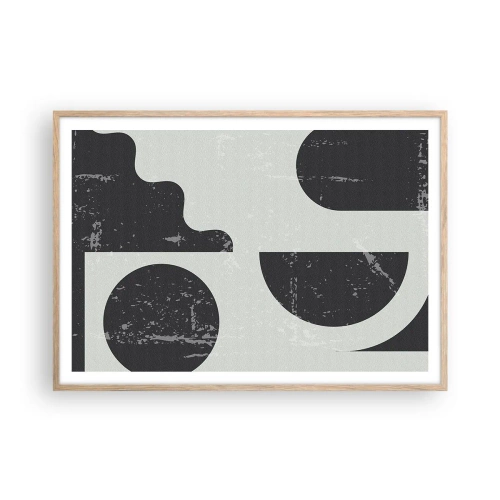 Poszter világos tölgy keretben - Kompozíció fent és lent - 100x70 cm