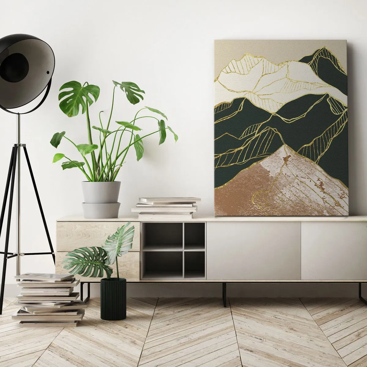 Vászonkép - Arany csúcsok - 70x100 cm