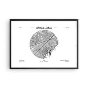 Poszter fehér keretben - Barcelona anatómiája - 70x50 cm