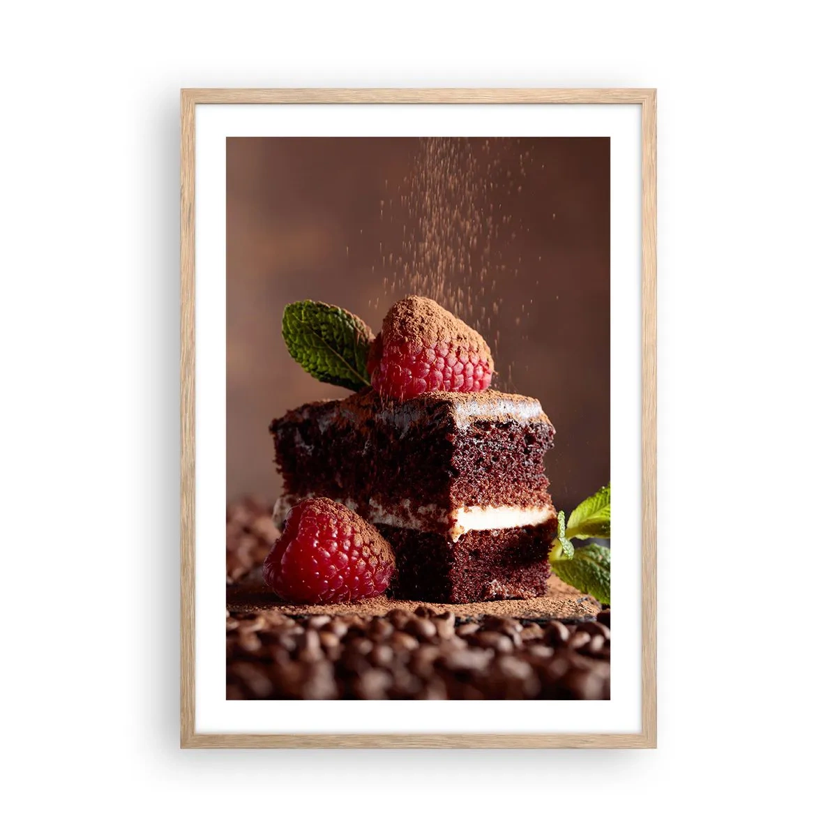 Poszter világos tölgy keretben - Az élet édes - 50x70 cm