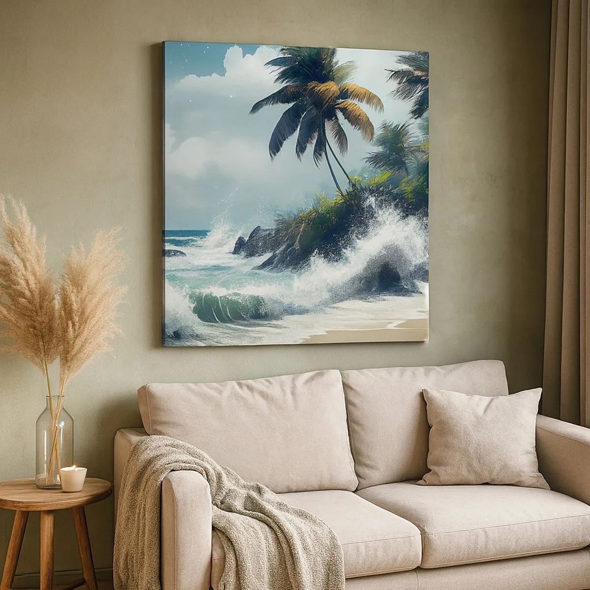 Vászonkép - Egy trópusi parton - 30x30 cm