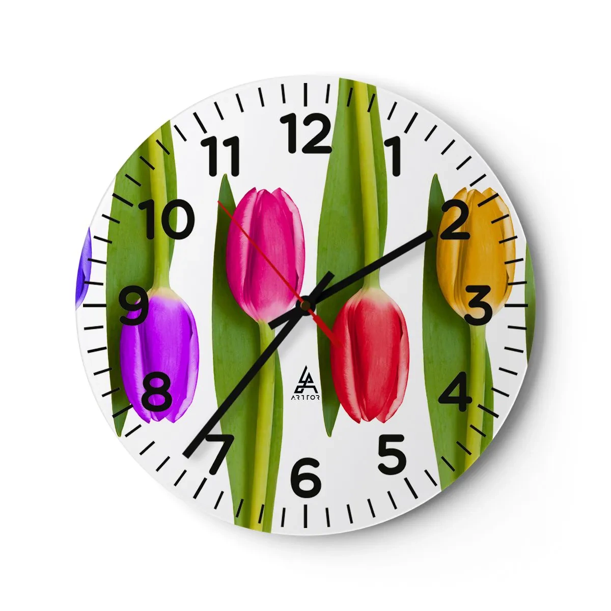 Falióra, Óra - Szivárvány kompozíció - 40x40 cm