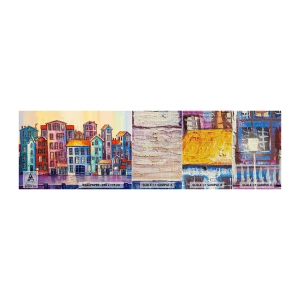 Fotótapéta Minta Premium Canvas - Egy város, mint egy tündérmese - Darab, Bérházak, Város - 100x30 cm