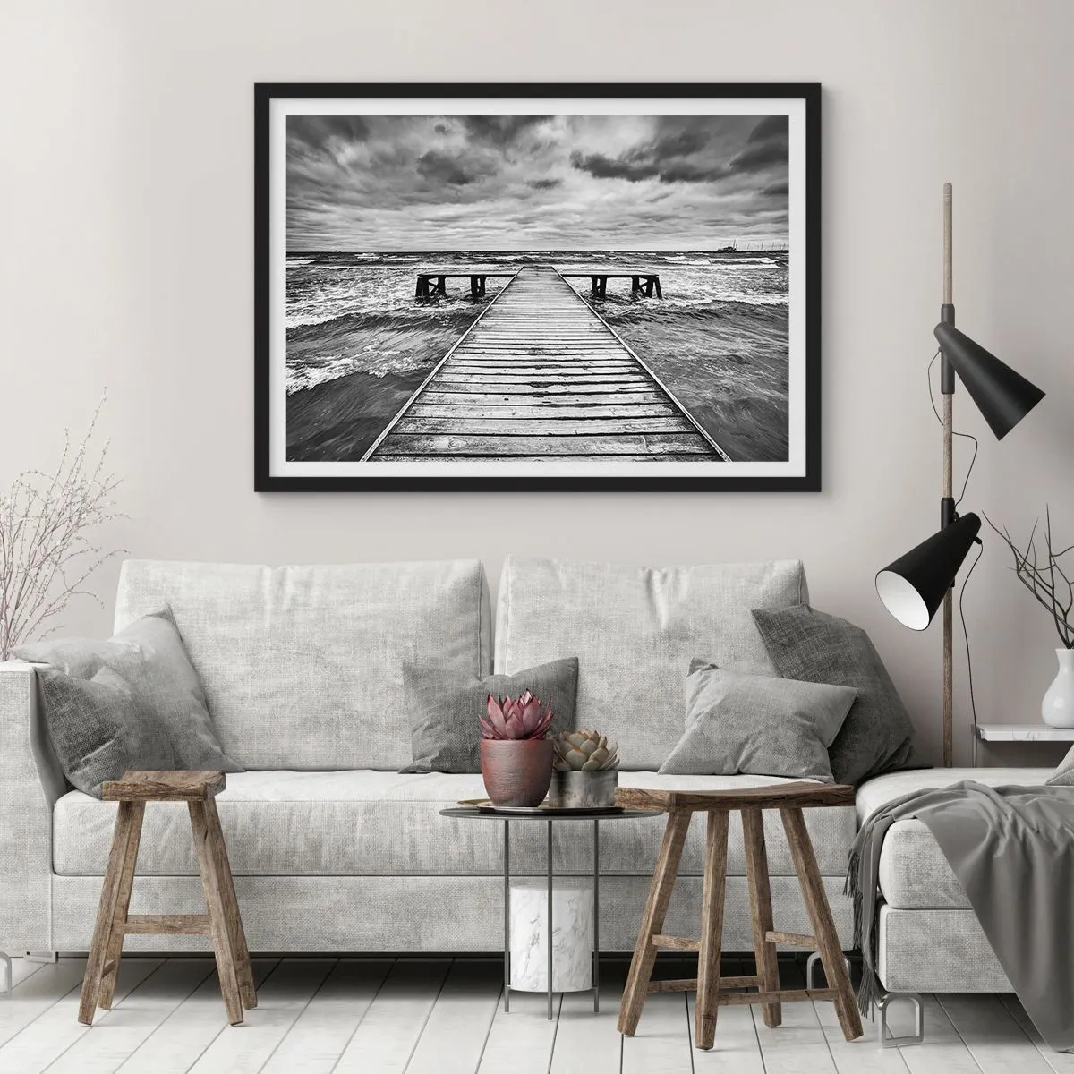 Poszter fehér keretben - Várom, hogy elűzze a szél... - 100x70 cm