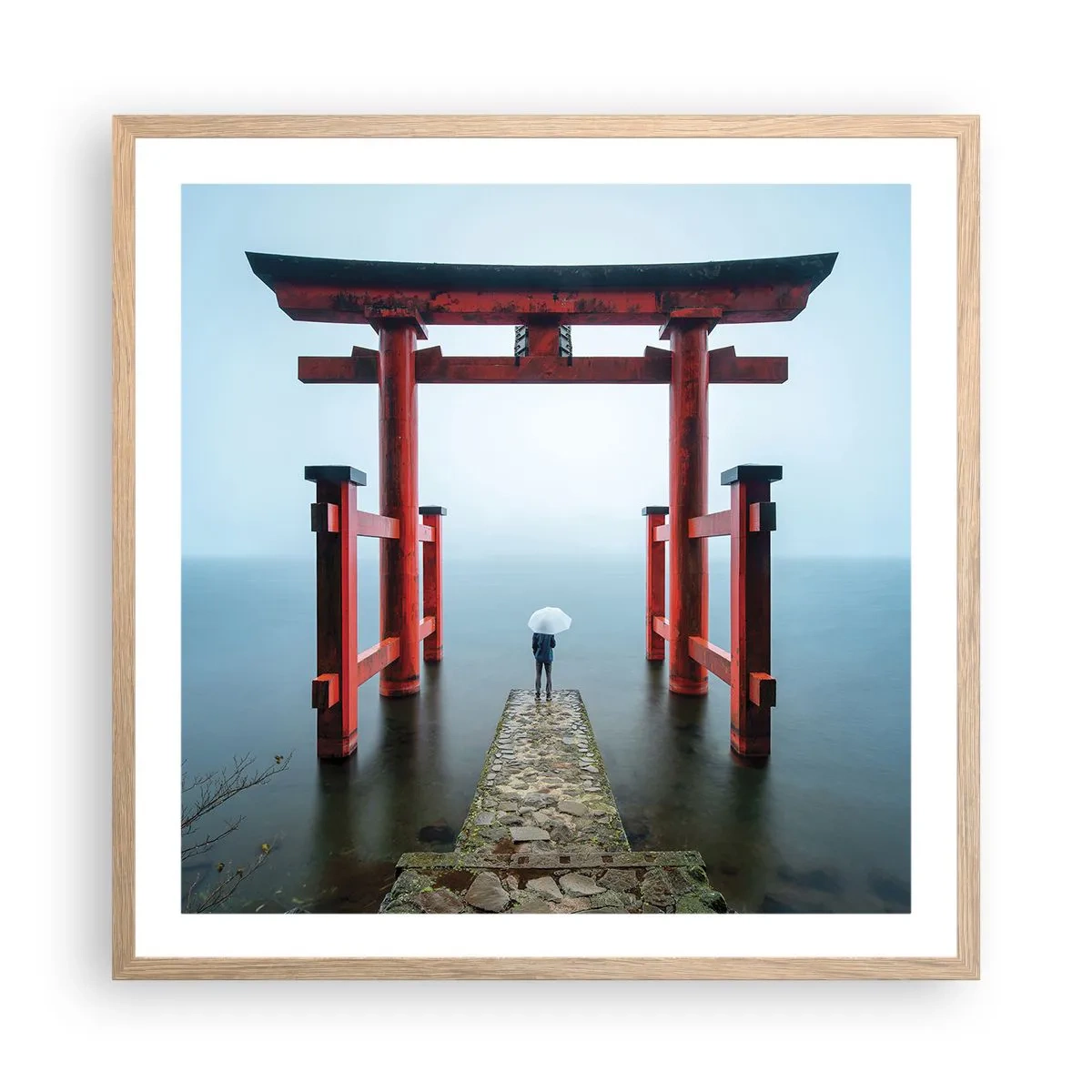 Poszter világos tölgy keretben - Japán álmodozás - 60x60 cm